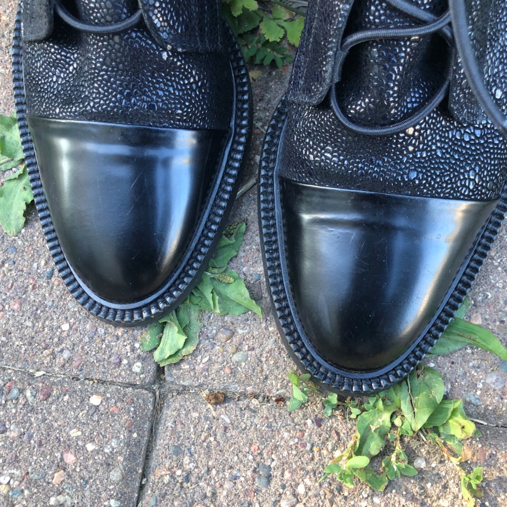Inch2 Brogue Black Leather Lace Up Combat Boots Size 39 - 8 - Picture 4 of 8